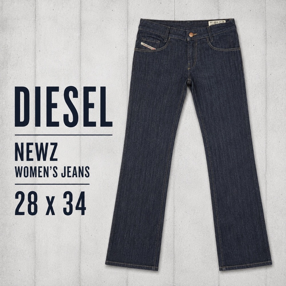Diesel‎ Newz Womens Jeans 28x34 Dark Wash Low Rise Straight Leg Stretch 008WZ